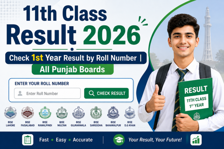 11th Class Result 2026 – Check 1st Year Result by Roll Number All Punjab Boards