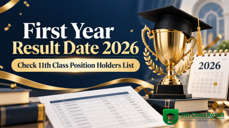 First Year Result Date 2026 - Check 11th Class Position Holders List